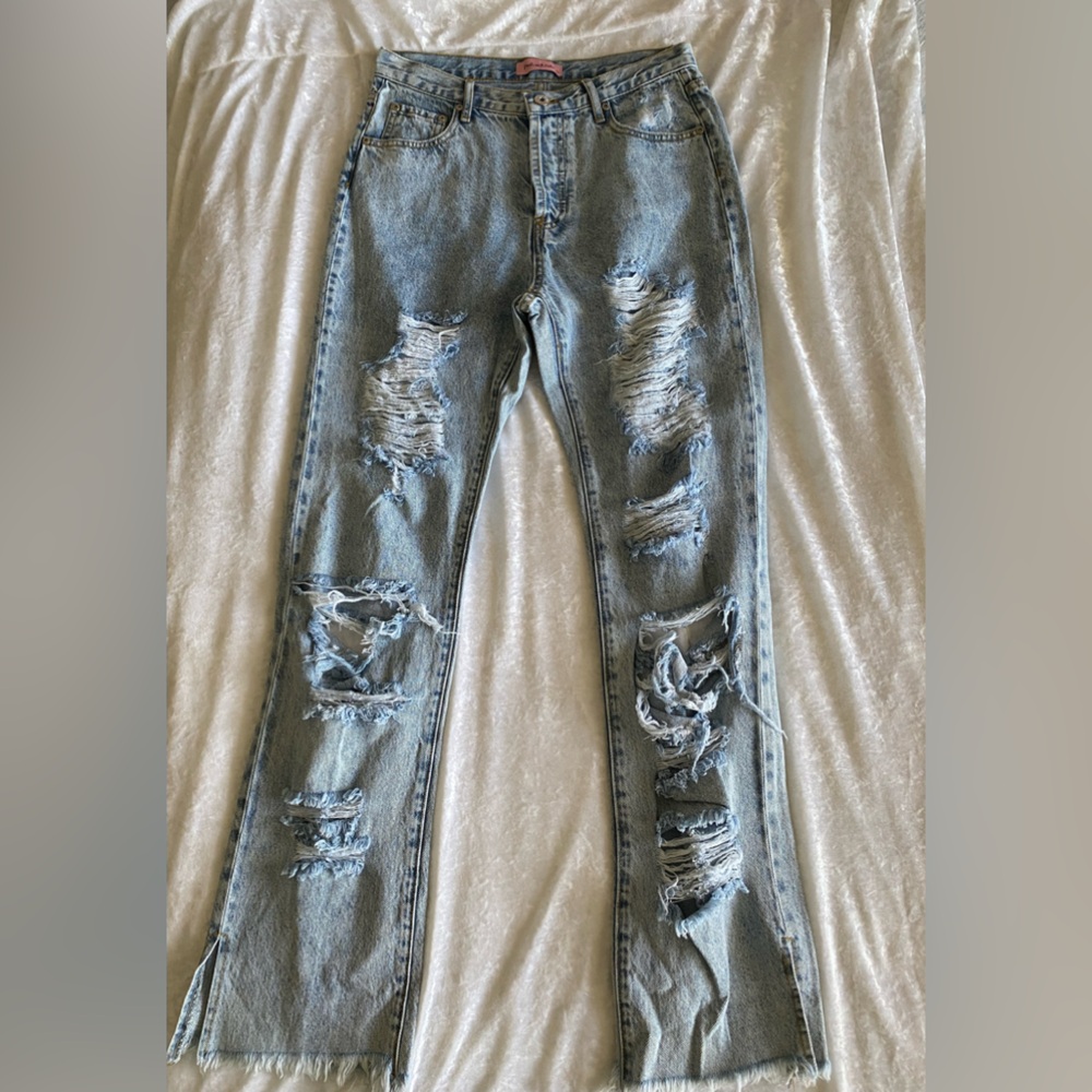 For Sale: Distressed Bootcut Jeans